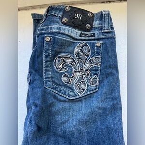 Miss Me Denim Boot Cut Jeans with Silver Accents